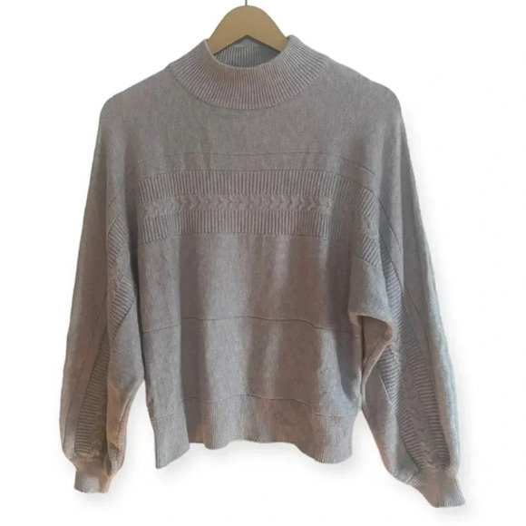 Elie Tahari Gray Mock Neck Sweater - Picture 1 of 15